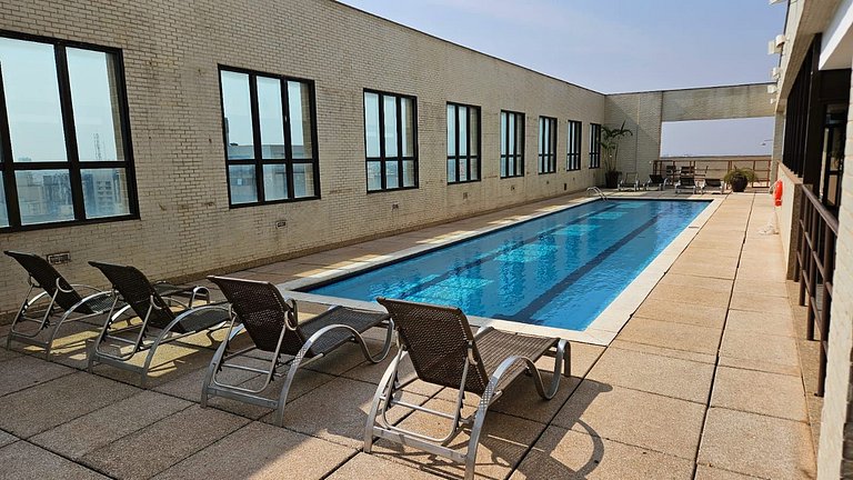 810- Flat charmoso Wi-Fi Piscina, ar condicionado